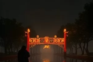 《山那边有灯》山顶灯盏与夜色村落封面